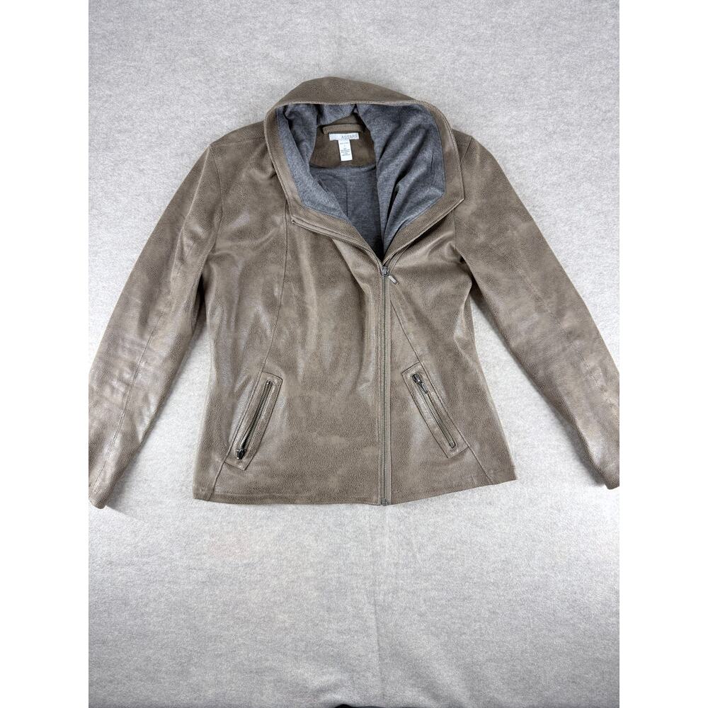 ASTAR Faux Leather Zip Up Jacket Women's Size Small